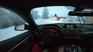 BMW F30 Winter drift captured on GoPro