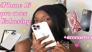 IPHONE 13 PRO MAX UNBOXING (Gold, 128gb) + Cute accessories 💕