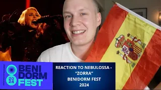 REACTION TO NEBULOSSA - "ZORRA" ⎥BENIDORM FEST 2024 SPAIN ⎥SEMIFINAL 1 (LIVE) 🇪🇸