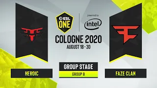 CS:GO - Faze Clan vs. Heroic [Mirage] Map 2 - ESL One Cologne 2020 - Group B - EU