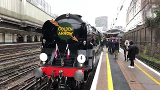 35028 Clan Line at Victoria. 30th March 2018