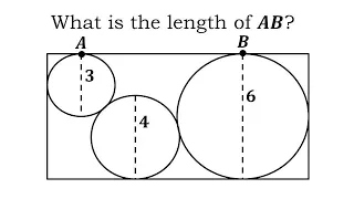 What is the length of AB? | Circles inside rectangle| Internet Viral Question