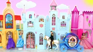 Disney Princess Cinderella Castle & Horse Carriage قلعة باربي istana putri Cendrillon Castelo