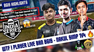 BGIS PLAYER LIVE BAN 😡 Nakul Simp 1v4 Clutch, Highlights