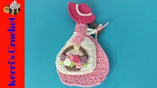 Girl with a Basket of Flowers Crochet Tutorial - Crochet Applique Tutorial