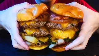 2X GIANT BACON DOUBLE CHEESE BURGERS DELUXE ! * MUKBANG * NOMNOMSAMMIEBOY