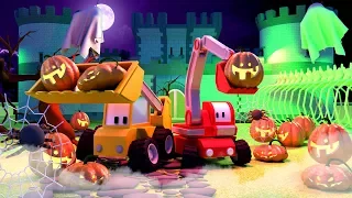 The Haunted Castle - Learn with the TINY TRUCKS on HALLOWEEN !! Educational Cartoons