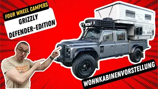 Land Rover 130 CC mit Four Wheel Campers Grizzly Wohnkabine - Mega Pickup Camper & Expeditionsmobil