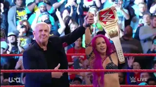 Ric Flair felicita a Sasha Banks por ganar el Campeonato Femenino de Raw - Raw 28/11/2016 (Español)