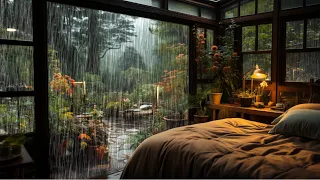 Fall Asleep With The Soothing Sounds Of Rain on the garden | Rain for Insomnia Relief, ASMR 🌧️