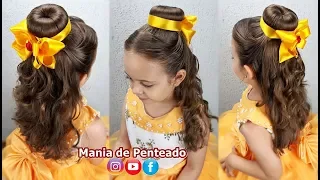 🌹Penteado Infantil Princesa Bela | Belle's Hairstyle Tutorial🌹