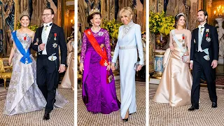 Gala dinner with the Swedish Royal family and President Macron, France, at the Royal Palace