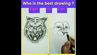 Tiger🐯 Vs Lion🦁 drawing #shorts