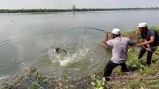 Unbelievable Fishing|8.795Kg BIG Rohu Fish Catching|BiG Rohu Fishes catching in Krishna River