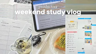 weekend study vlog🍨🗓️catching up with school works, college thoughts, & planner for ipad!
