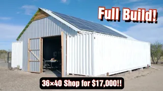 FULL BUILD! Shipping Container Shop | BEST Off-Grid Structure with Solar & Storage