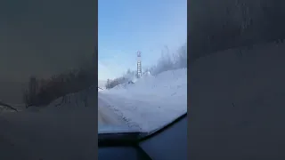 дорога  в снежногорск зимой