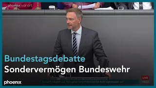 Bundestagsdebatte zur Grundgesetzänderung für ein "Sondervermögen Bundeswehr" am 27.04.22