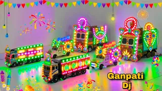 Navratri Ganesh Puja New Gauri Durga visarjan Big Dj Truck | Dj Trolley Radha Krishna Pooja Dj Light