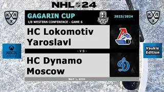 KHL - Lokomotiv Yaroslavl vs Dynamo Moscow - Gagarin Cup - Season 2023/24 - NHL 24