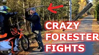 Street fight after wrong turn. Biker vs Forester  When road rage gone wrong & Epic biker's moments