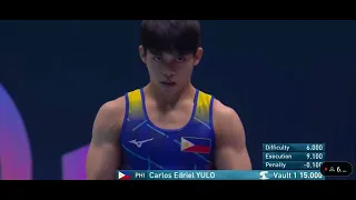 Philippines' Carlos Yulo nails Vault Apparatus for Silver in Men's Artistic Gymnastics 2022