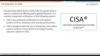 Introduction To CISA Certification Training | Simplilearn