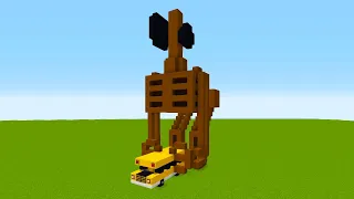 Minecraft: How To Make A Siren Head Chasing a School Bus Statue