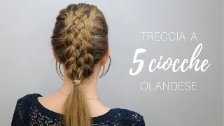 TRECCIA A 5 CIOCCHE Olandese step by step ~ Five Strand Dutch Braid | Silvia Viscardi