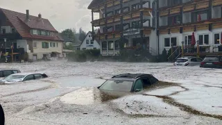 The Heaviest Hail storm Hits France and Switzerland! The Streets Turned into Rivers of Hail