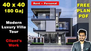 40x40 House Design Villa | 3D Walkthrough | Split Terrace garden | Home decorating ideas | Home Tour