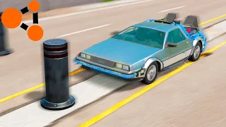 DeLorean vs Bollard – BeamNG.Drive