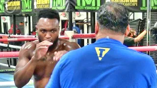 Viddal Riley gets ready to return to action inside the Mayweather Boxing Club