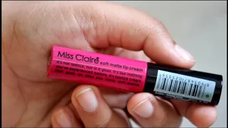 Miss Claire Soft Matte Lip Cream swatch. Shade no. 12