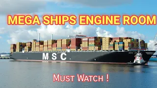 ( MSC ) Mega Ships Engine Room normal sounds at SEA operation #engine #container #msc #fypシ #fyp