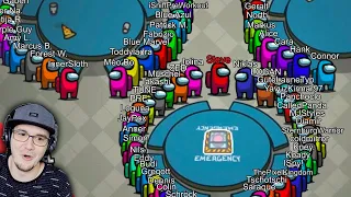 AMONG US, но 100 ИГРОКОВ и 99 ПРЕДАТЕЛЕЙ! (АМОНГ АС with 100 PLAYERS, with 99 IMPOSTORS ) | Реакция