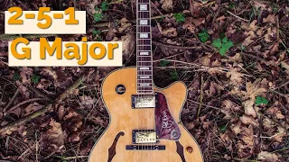 2 5 1 G Major | Smooth Jazz Guitar Backing Track (100 bpm)
