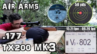 Air Arms TX200 MK3 .177 Air Rifle (Review) + Accuracy TEST - 25 & 50 Yards - Lever Action Spring Gun