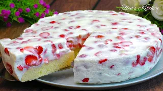 Strawberry cake in 5 minutes! A simple and delicious cake made from simple ingredients!