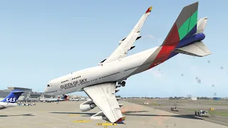 B747 Violent Emergency Landing After Pilot Got Too Drunk | XP11