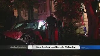 Man Crashes Into House In Stolen Car