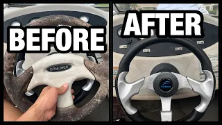 New boat steering wheel on a Bayliner and cleaning the fuel. (Part 5)