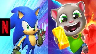 Sonic Prime Dash - Tails Nine VS Talking Tom Time Rush - Talking Becca Sparkles iOS Android Gameplay