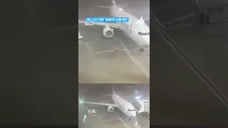 American Airlines plane pushed by strong winds at Texas airport