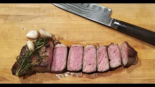 How To Cook A New York Strip Steak In A Cast Iron Pan with Basting
