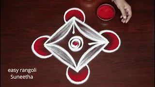 Color rangoli designs for Sri Rama Navami || Simple festival muggulu || easy kolam