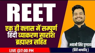 REET 2021 | हिंदी व्याकरण | एक ही क्लास में सम्पूर्ण व्याकरण सारांश | BY- BHAWANI SINGH SIR