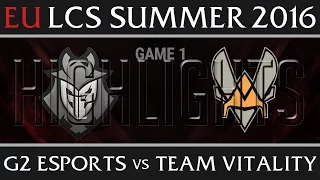 G2 Esports vs Vitality Game 1 Highlights, EU LCS W9D1 Summer 2016 Season 6, G2 vs VIT G1