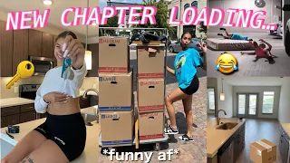 A * VERY CHAOTIC* MOVE IN VLOG + empty apartment tour 📦 | moving series ep. 2 | alyssa howard 💓