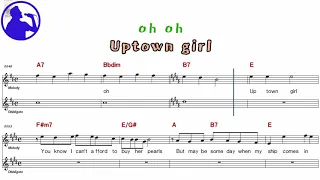 Billy Joel-Uptown girl karaoke sheet music for players,chord,chorus,Lyrics add(Ye karaoke)